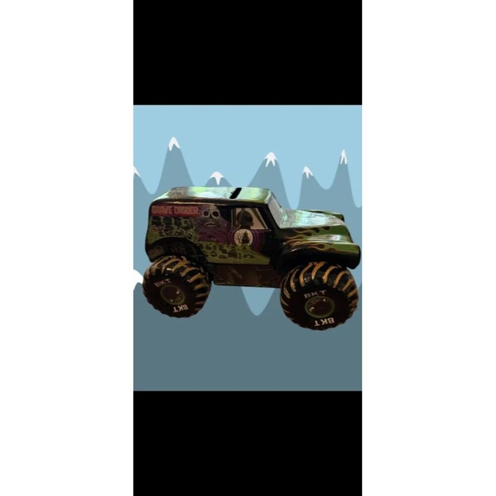 Monster Jam Grave Digger Ceramic Piggy Band - Picture 9 of 10